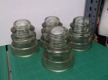 4 ARMSTRON Clear Glass Insulator Marked DP1 Made in U.S.A.