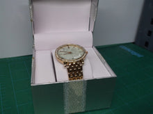 Women American Exchange Watch Mother of Pearl Face Gold Tone Band