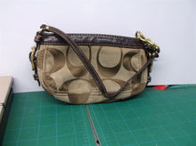Coach Bag Small Wristlet Purse Top Zip side buckles 7”x 3.5” Brown
