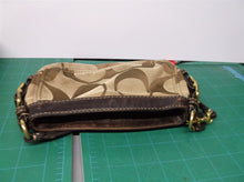 Coach Bag Small Wristlet Purse Top Zip side buckles 7”x 3.5” Brown