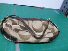 Coach Bag Small Wristlet Purse Top Zip side buckles 7”x 3.5” Brown