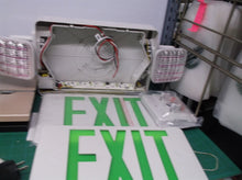 ledcxteu2gw Combo green Exit Sign with Emergency Lights White Housing All LED