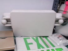 ledcxteu2gw Combo green Exit Sign with Emergency Lights White Housing All LED