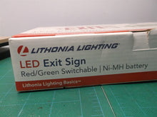 New 1-pack Lithonia Lighting EXRG EL M6 LED Exit Sign Red/Green Ni-MH 120/277V