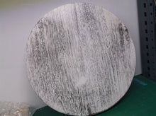 AUCANNIO Rustic Acacia Wood 13" Round Serving Coffee Table Tray with Black Metal