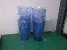 set of 6 blue 16 oz plastic reusable cups