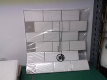 Art 3d Peel and Stick Tiles: White with Grey Grout - 10 Stickers Per Pack