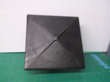 Delron Enterprises 4" Square Light Pole Top Cap- Black Plastic