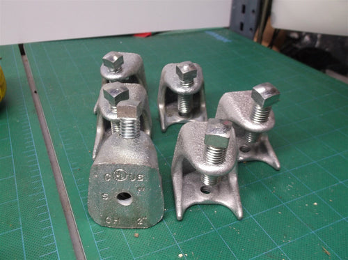 (6) 2.5 INCH METAL BEAM CLAMP TAPPED HOLE 1/2