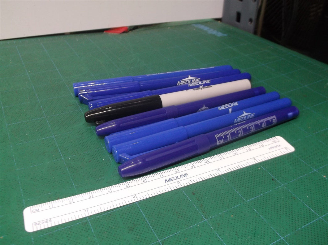 (8) MEDLINE Surgical, Piercing, Tattoo Disposable Skin Marker with Ruler