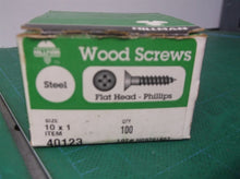 100 Hillman 40123 Zinc Plated Steel Flat Head Phillips Wood Screw #10 x 1 in.