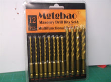 12PC Golden Concrete Drill Bit Set, Mgtgbao Masonry Bits for Tile,Brick, Plastic