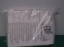 off White plastic led exit sign mount with wire nuts and metal mounting plate