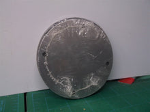 Red Dot Silver Round Blank Weatherproof Metal Receptacle Cover