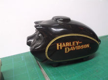 Harley Davidson Hog Black Pig Gas Tank Ceramic Piggy Bank 6.5"x 3.5"x4" No Plug