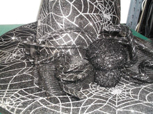 Large Black Witch Hat With Black Glittery Spider and Web Design One Size All New