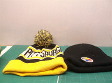 2 Unbranded Pittsburg Steelers Beanie one with Pom Pom