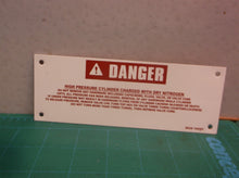 KOM-WA2892 High Press Nitrogen Warning Plate 2 3/8 X 6.5
