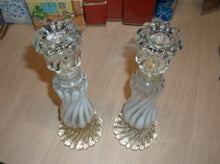 Avon Opalique Candlestick Set Of 2 9.5" Tall