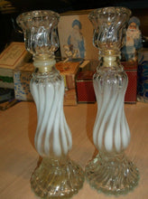 Avon Opalique Candlestick Set Of 2 9.5" Tall