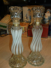 Avon Opalique Candlestick Set Of 2 9.5" Tall