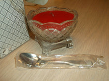 Avon Fostoria Condiment Dish With Spoon " Ariane Fragrance Candle "