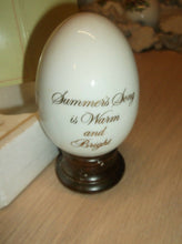 Avon Four Seasons Porcelain Egg Series With Stand " Summer's Song "