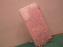 pink sparkle case with pink strap fits iphone 11