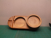 Wooden Whiskey Glass Tray and Cigar Holder missing metal insert