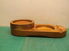 Wooden Whiskey Glass Tray and Cigar Holder missing metal insert