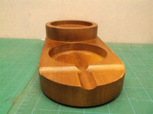 Wooden Whiskey Glass Tray and Cigar Holder missing metal insert