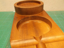 Wooden Whiskey Glass Tray and Cigar Holder missing metal insert