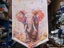 Fyzuf Elephant Wall Art Animal Oil Painting On Canvas Poster Elephant Cubism Col