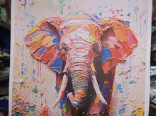 Fyzuf Elephant Wall Art Animal Oil Painting On Canvas Poster Elephant Cubism Col