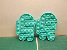 lot of 2 Blue-Green Among Us 7 Inch Pop it Fidget Toy