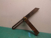 T Bevel, Woodworkers 10" Long Blade Vintage Sliding T Bevel, Steel, Brass, Wood