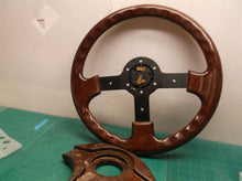 Vintage Sport Line Steering Wheel 350mm Wooden Missing Horn button ITALY