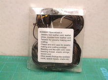 KONMAY 1.5mm Round Real Leather Cord, 25 Yards Black Leather String Cord for Jew