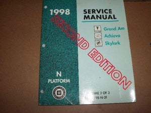 1998 Pontiac Grand Am Achieva Skylark Service Manual