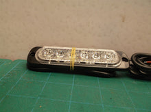 Lot of 2 4.37 in. White/Amber Horizontal 6 LEDs Strobe Light
