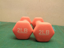 (2) 2lbs Neoprene Dumbbell Weights Pink