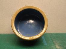 5 in. Blue and Tan Glazed Ceramic Pet Food Bowl
