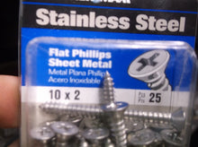 Lot of 3 Hillman #10 x 2-in Phillips-Drive Standard Sheet Metal Screws (25-Count