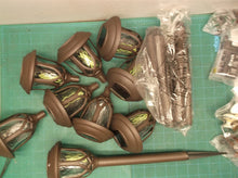 Lot of 9 Outdoor Solar Lawn Lamp Decoration Brown with Stakes