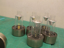 Lot of 6 Outdoor Solar Lights Chrome Base No Stakes