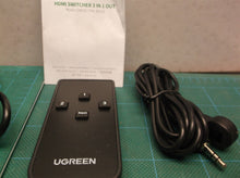 UGREEN HDMI Switch 3 In-1 Out 4K Splitter w Remote Supports HDR CEC 3D HDCP1.4