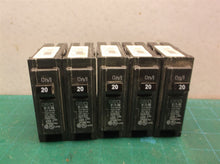 (5) Eaton BR 20 Amp 120/240 Volts Single Pole Circuit Breaker