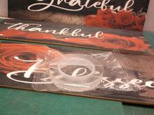 3 wooden signs 12" x 4" Grateful Thankful with double sided tape