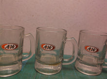 Set of 4 Vintage A & W Root Beer Glass Mugs Small Kids 3 1/4" tall