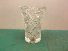 Cut Glass Flower Table Vase Holder Display 6"